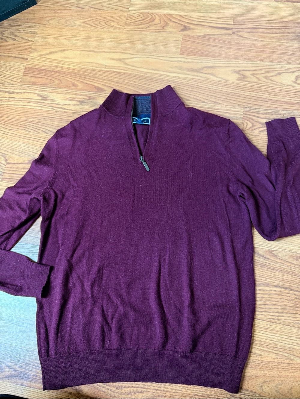 Men's Half-Zip Sweater - Burgundy Medium